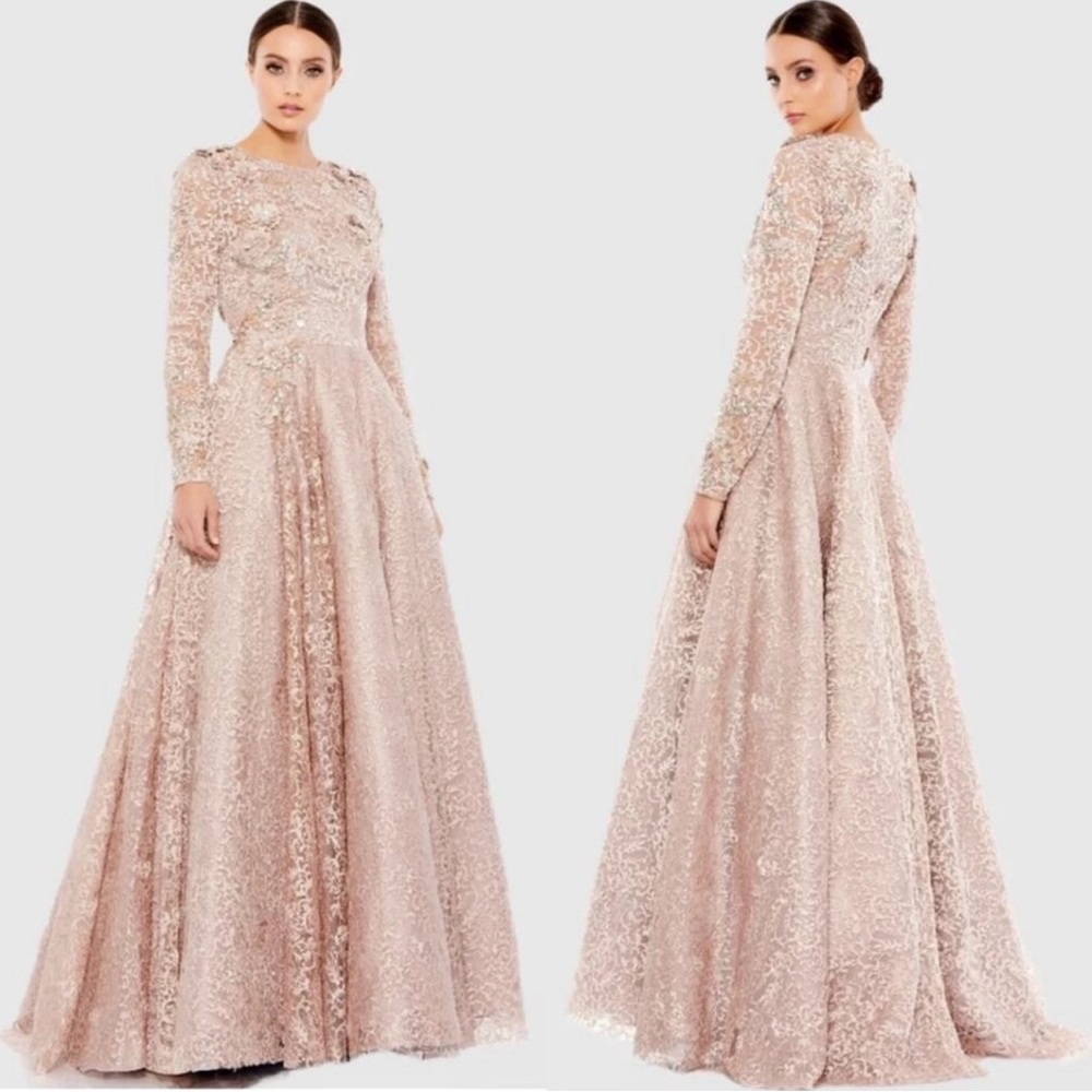 Mac Duggal 11121 Embellished Illusion Long Sleeve
A Line Gown